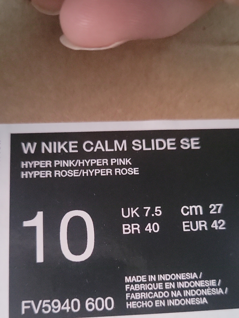 Nike Women's Vibrant Pink Calm Slide - Picture 4 of 4